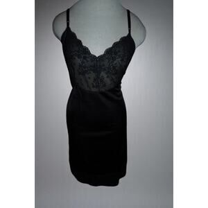 Y2K Sheer Lace Slip Dress – Vintage Vanity Fair Antron Nylon Lingerie (L)